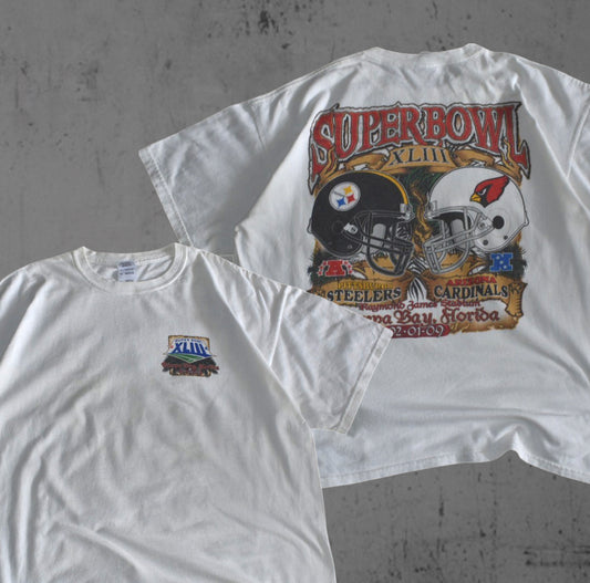 Super Bowl XLII Pittsburg Steelers vs Arizona Cardinals Tee (XL)