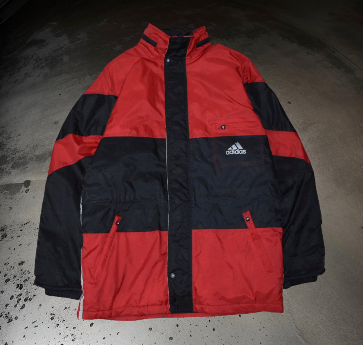 90’s Adidas Big Logo Full Zip Winter Jacket