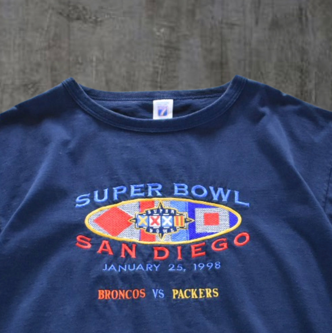 Super Bowl San Diego Vs Packers Embroidered Tee (XL)